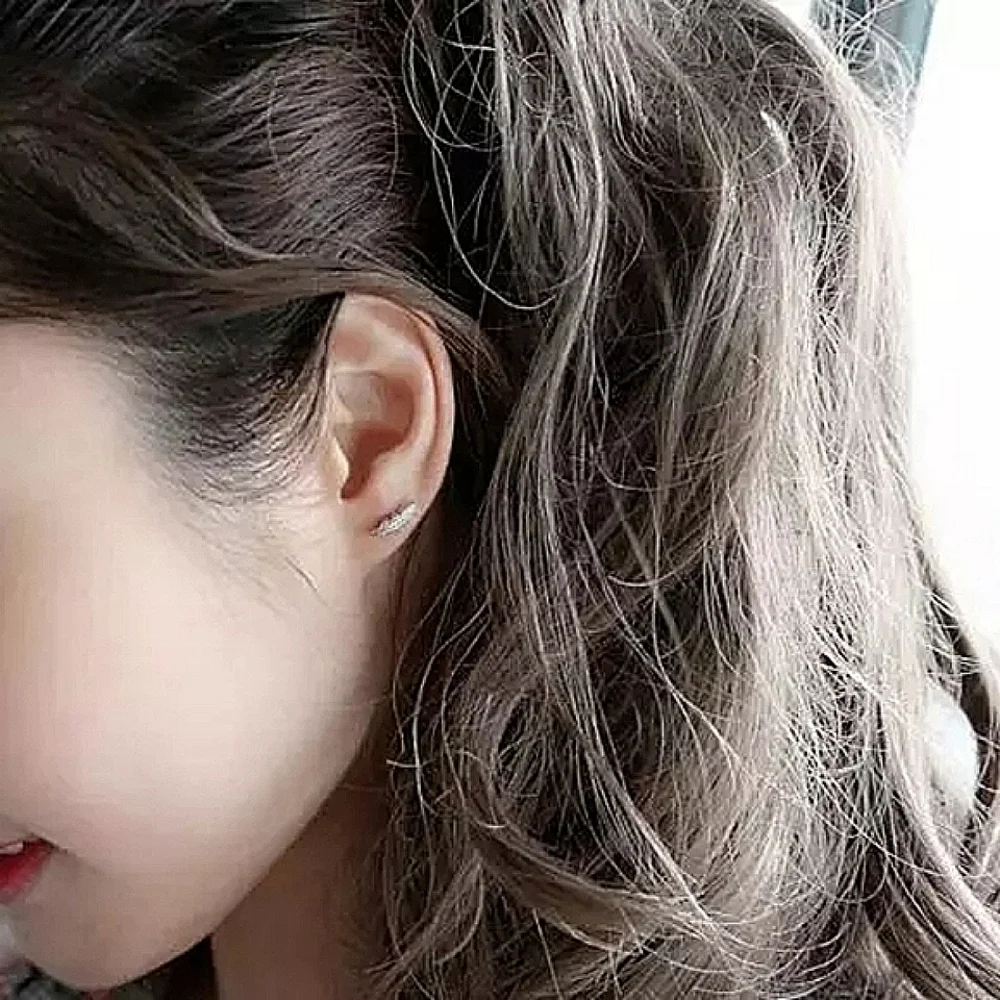 New‎ S925 Feather Stud Earrings